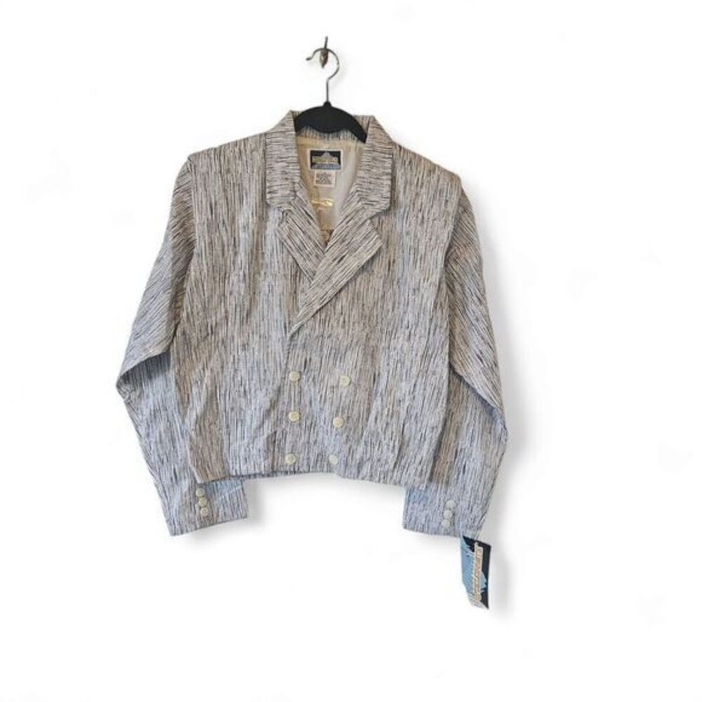Vintage Double-Breasted Cropped‎ Blazer – NWT women’s Medium Statement shoulders